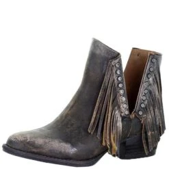 Circle G Women's Cut-Out With Fringe Round Toe Cowgirl Boots