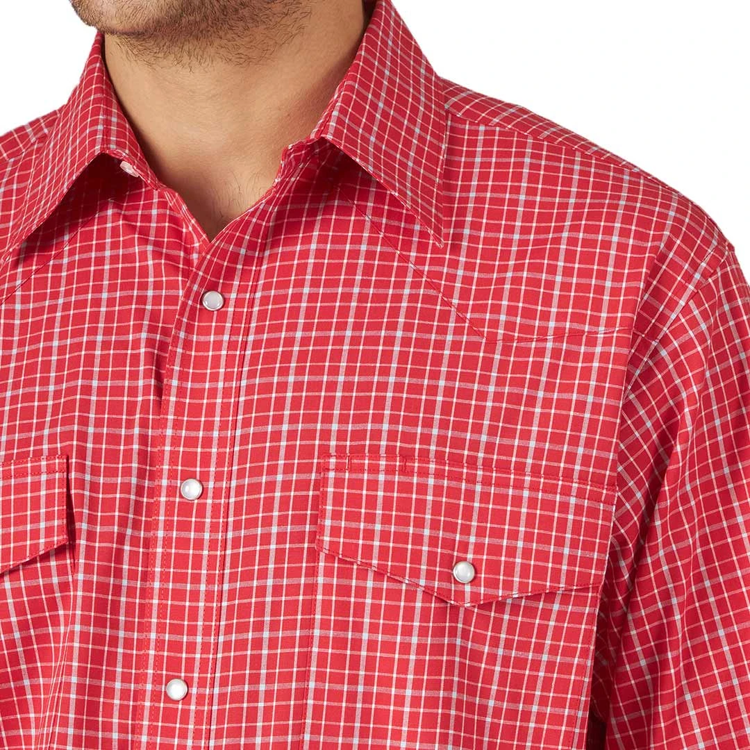 Wrangler Men's Wrinkle Resist Mini Check Snap Shirt - Image 3
