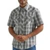 Wrangler Men's Fashion Short Sleeve Plaid Snap Shirt