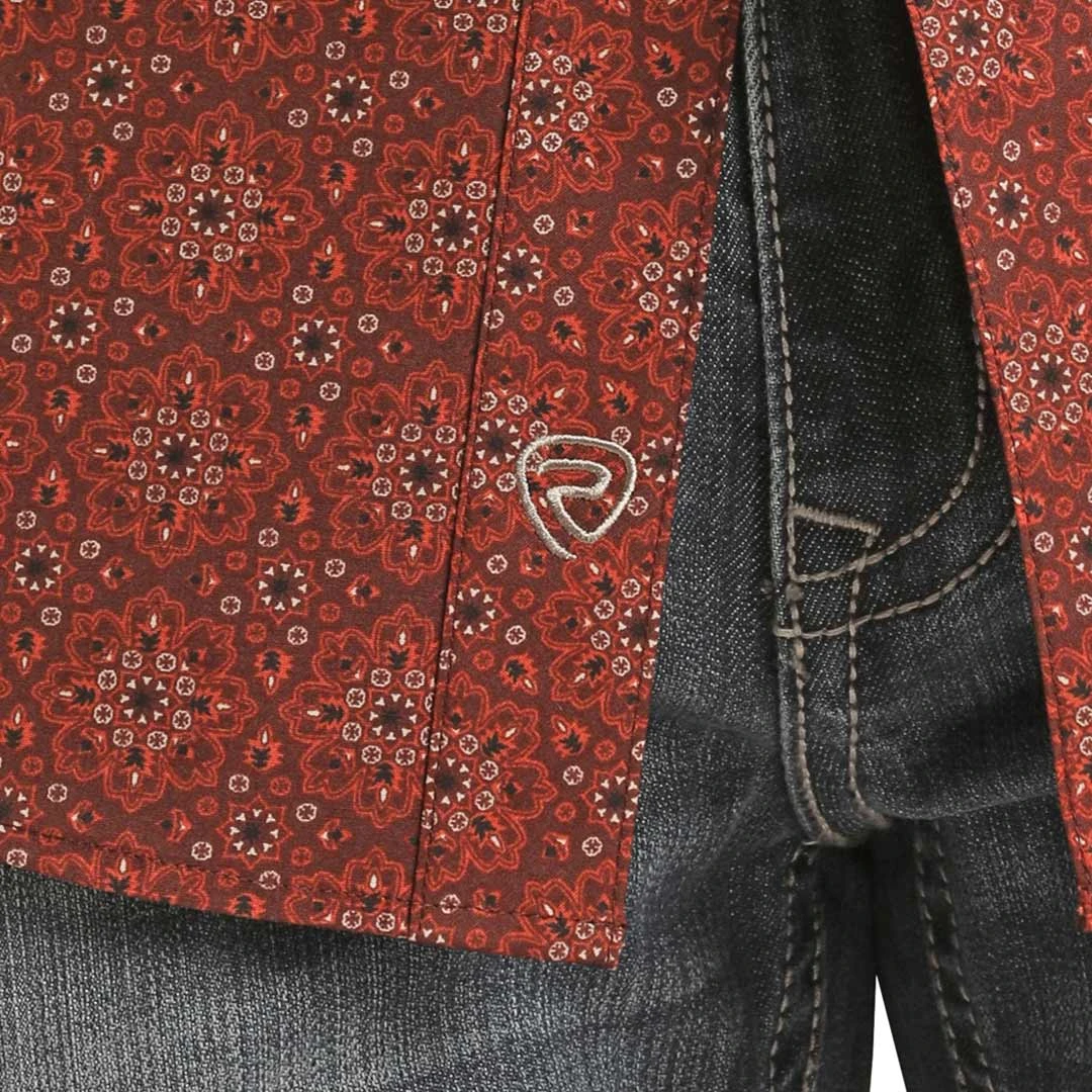 Rough Stock Men's Medallion Print Snap Shirt - Image 4