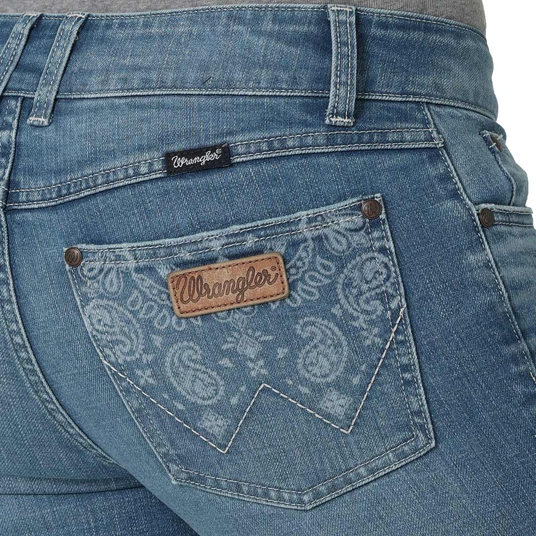 Wrangler Women's Retro Paisley Pocket Bootcut Jeans - Image 4