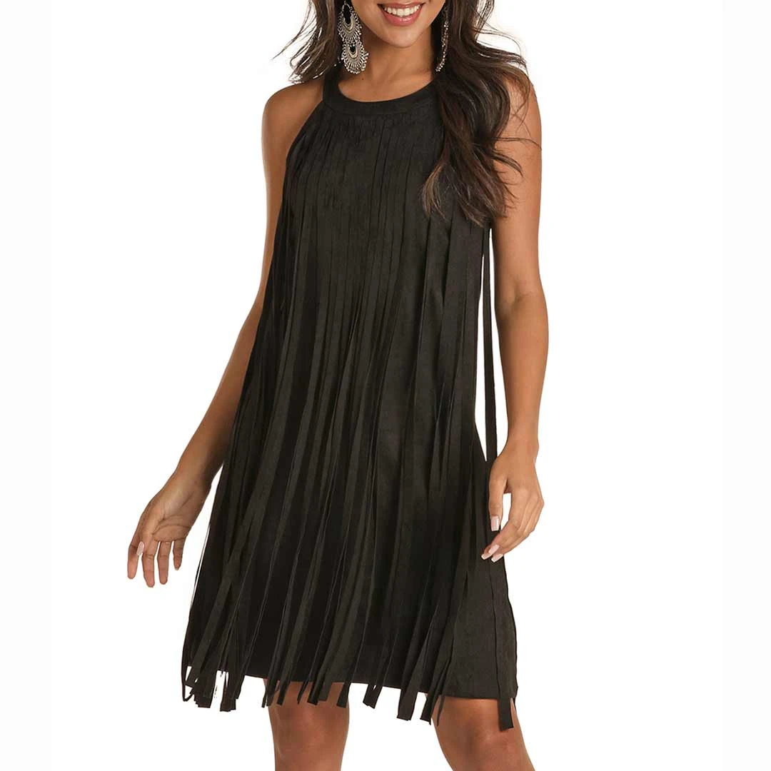 Rock & Roll Cowgirl Women's Microsuede Fringe Dress