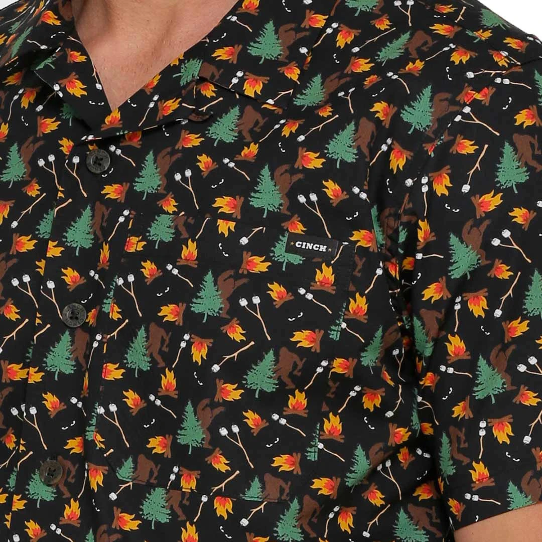 Cinch Men's Bigfoot Print Short Sleeve Camp Shirt - Image 3