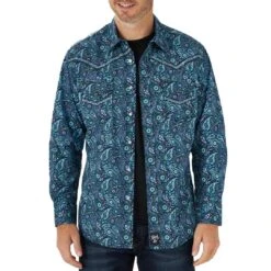 Wrangler Men's Rock 47 Paisley Print Snap Shirt