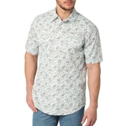 Wrangler Men's 20X Short Sleeve Paisley Print Snap Shirt