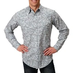 Roper Men's Paisley Print Snap Shirt
