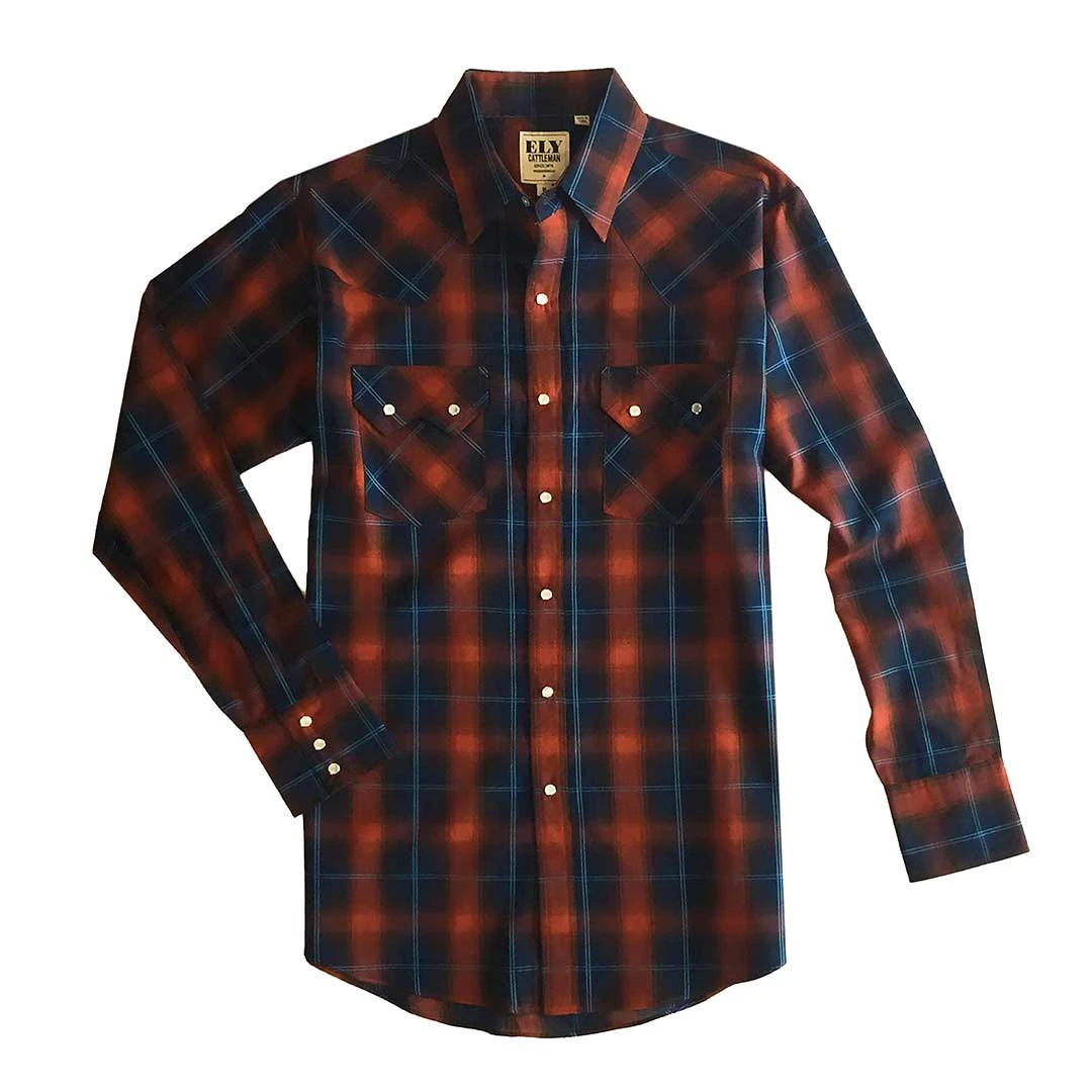 Ely Cattleman Men's Dobby Plaid Shirt - Image 2