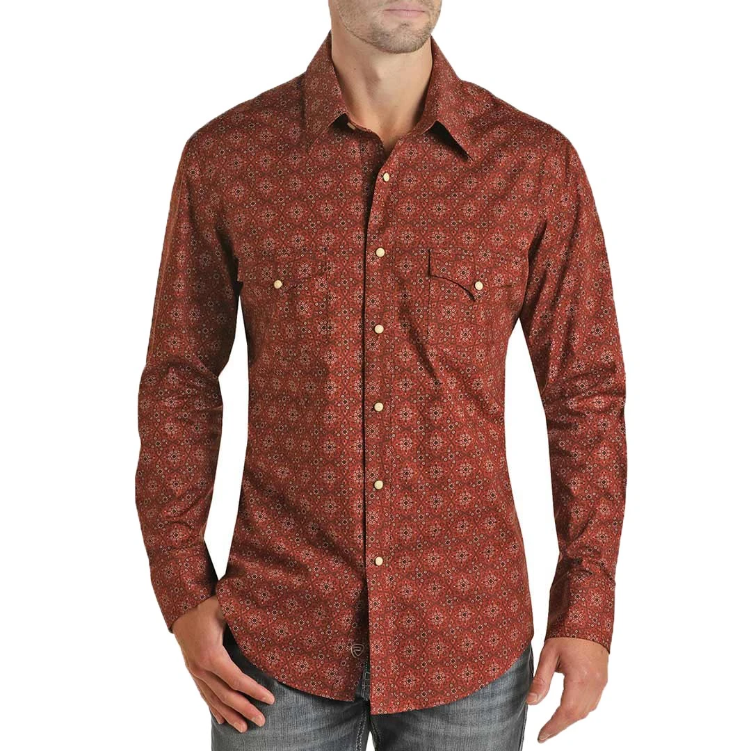 Rough Stock Men's Medallion Print Snap Shirt - Image 3