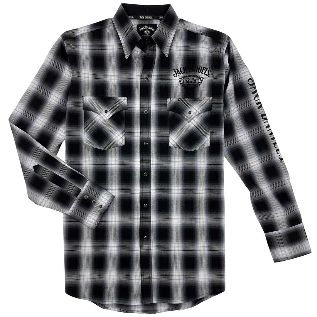 Jack Daniel's Men's Plaid Snap Shirt