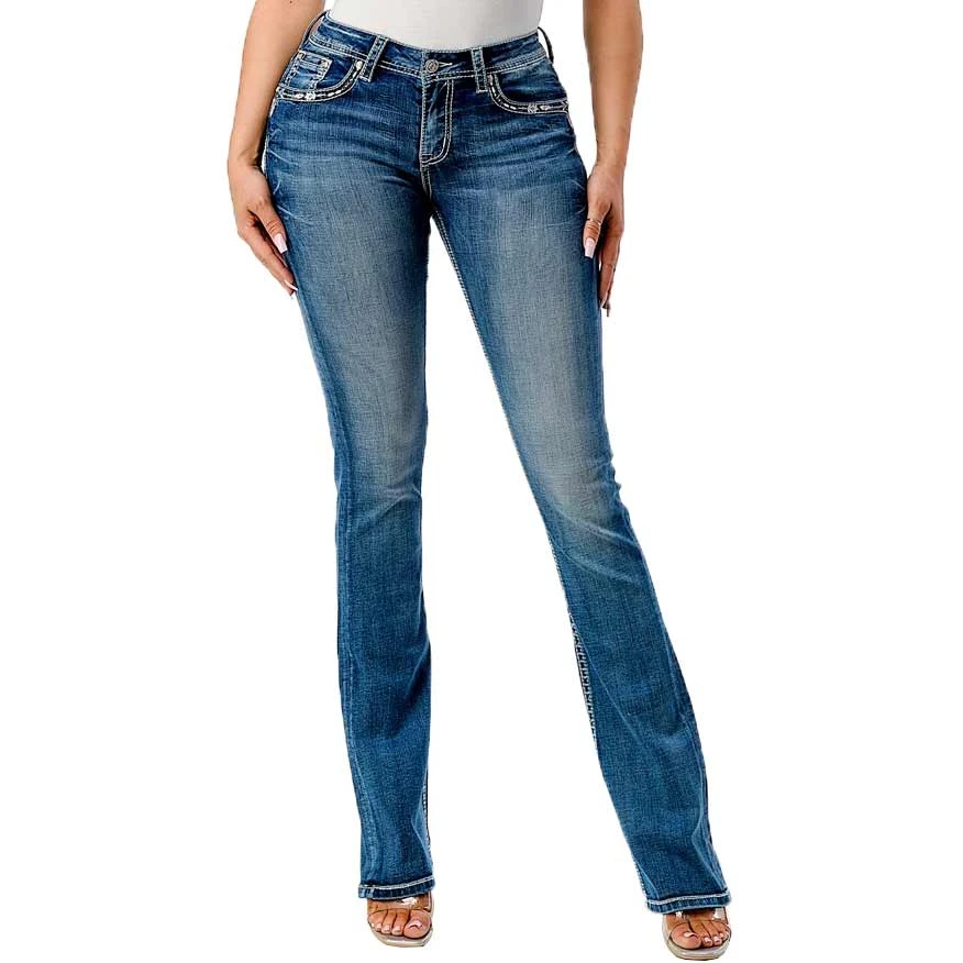 Grace In LA Women's Steer Head Bootcut Jeans - Image 2