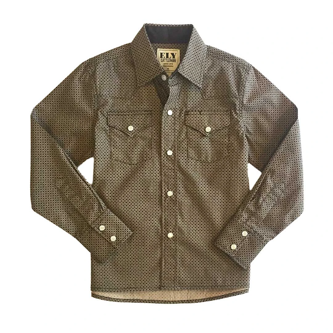 Ely Cattleman Boys' Mini Geo Print Shirt - Image 2