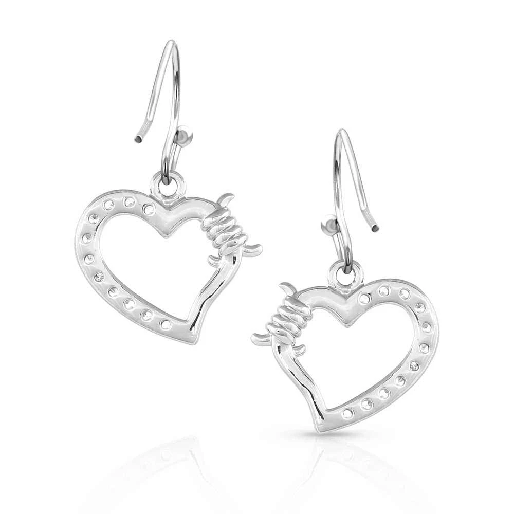 Montana Silversmiths Victory In Love Crystal Barbed Wire Earrings - Image 2