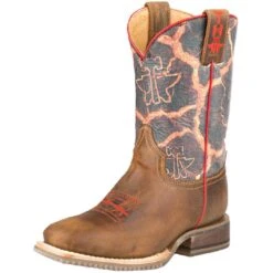 Tin Haul Boys' Beware Of Lava Cowboy Boots