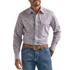 Wrangler Men's 20X Competition Advanced Comfort Mini Paisley Print Snap Shirt