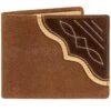 Wrangler Men's Contrast Corner Leather Bifold Wallet