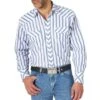 Wrangler Men's Silver Edition Lurex Stripe Snap Shirt