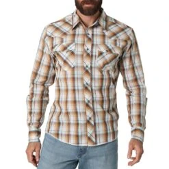 Wrangler Men's Fashion Plaid Snap Shirt