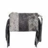 Montana West Hair-On Cowhide Leather Fringe Clutch/Crossbody Purse