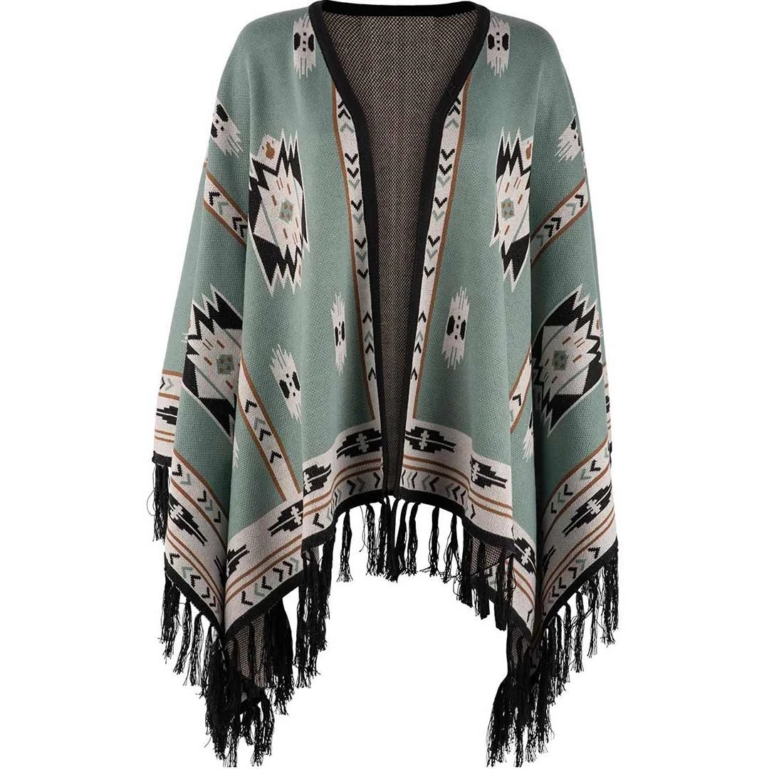 Time Of The West Women's Aztec Pattern Cape - Image 2