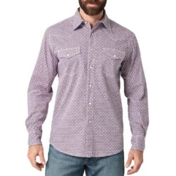 Wrangler Men's 20X Geometric Print Snap Shirt