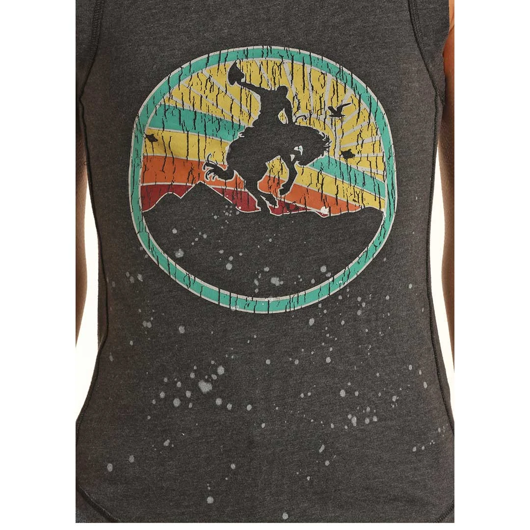 Rock & Roll Cowgirl Women's Bronc Rider High Neck Tank - Image 3