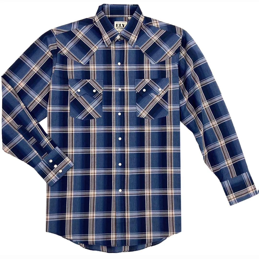 Ely Cattleman Men's Ombre Plaid Snap Shirt - Image 2
