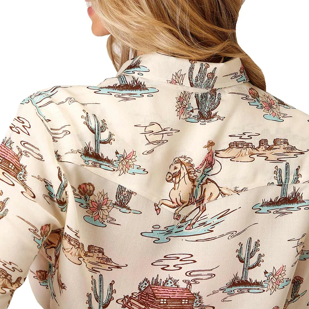 Roper Women's Desert Cowgirl Print Snap Shirt - Image 2