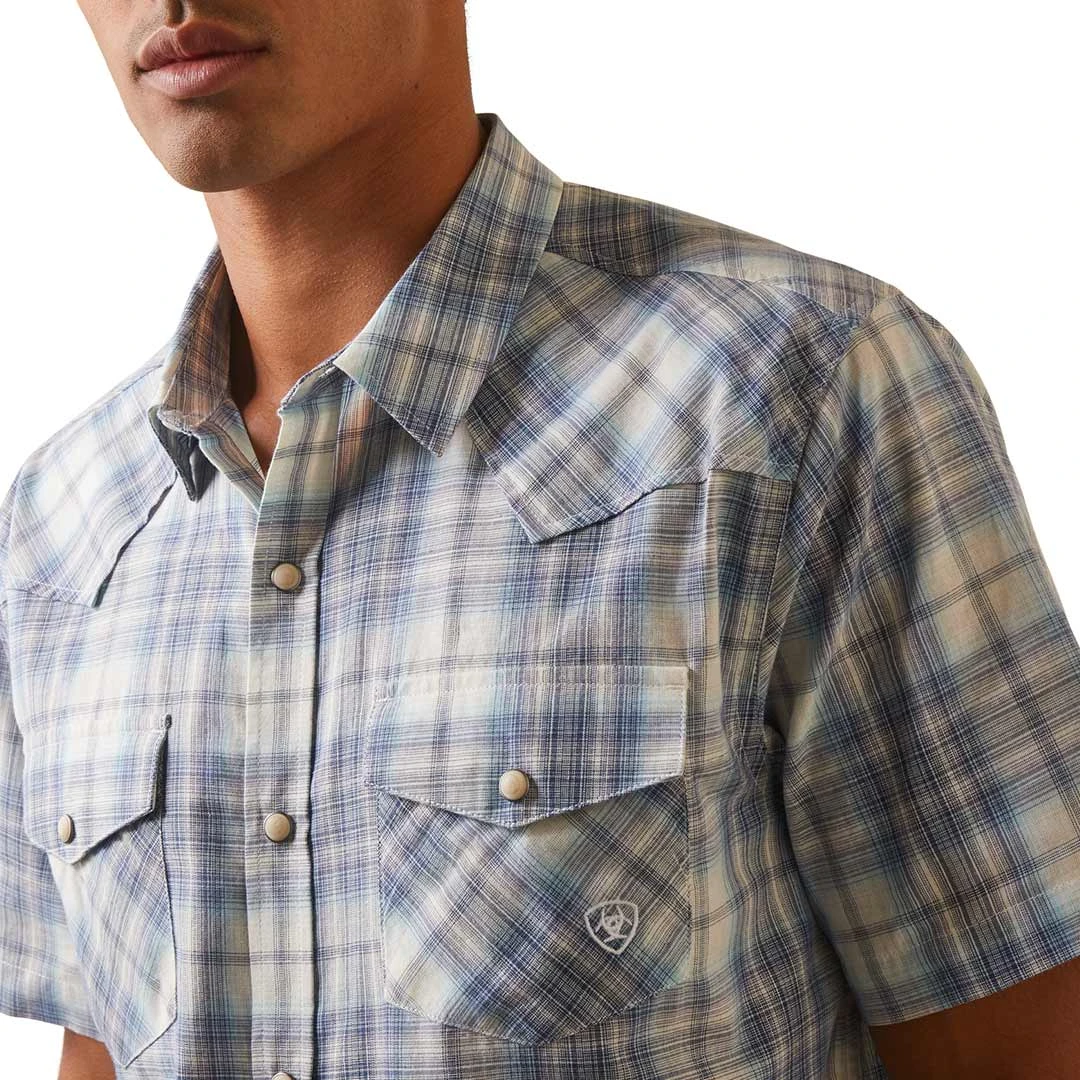 Ariat Men's Halterman Retro Fit Short Sleeve Snap Shirt - Image 3