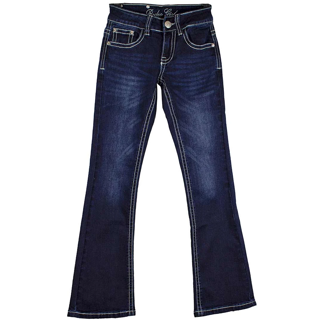 Rodeo Girl Girls' Mandala Embroidery Jeans - Image 2