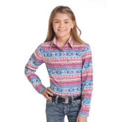 Panhandle Girls' Aztec Stripe Shirt