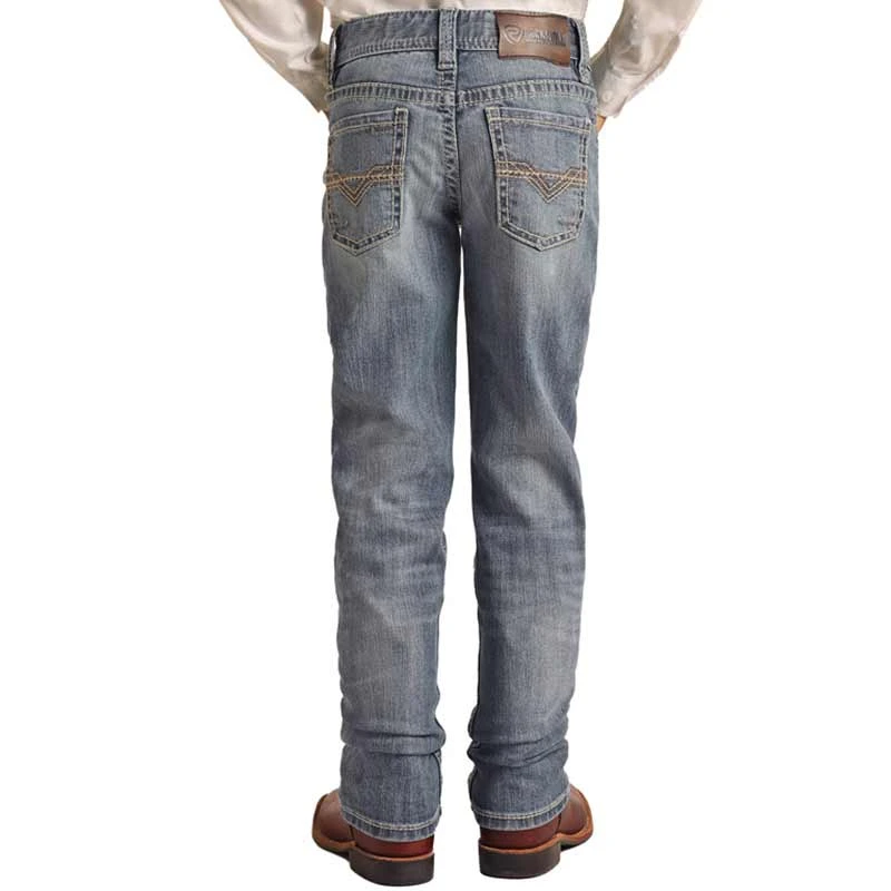 Rock & Roll Denim Boys' Slim Fit Revolver Bootcut Jeans