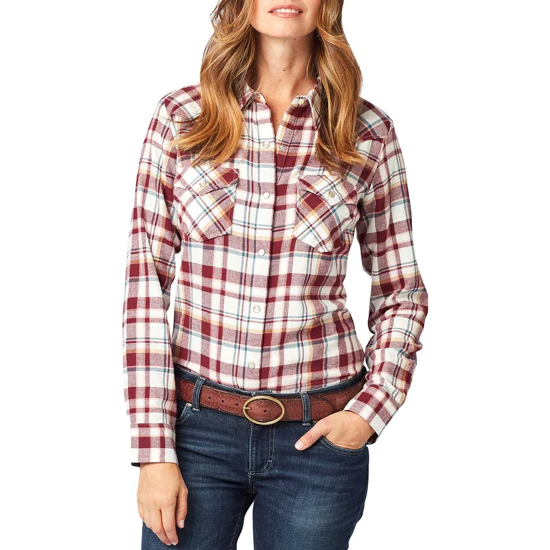 Wrangler Women's Flannel Plaid Snap Shirt - Image 4