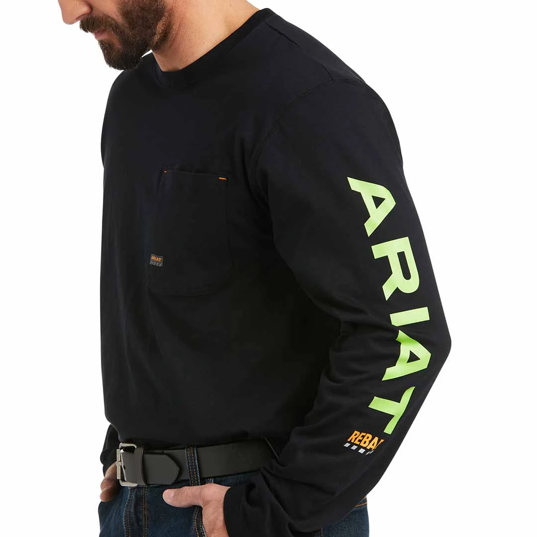 Ariat Men's Rebar Workman Logo Long Sleeve T-shirt - Image 3