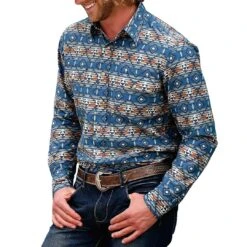 Tin Haul Men's Aztec Print Snap Shirt