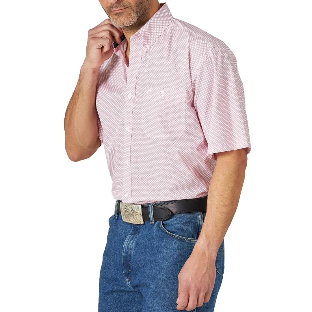 Wrangler George Strait Men's Short Sleeve Sunset Geo Print Button-Down Shirt