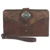Justin Women's Tooled Pattern With Conchos Slim Wallet