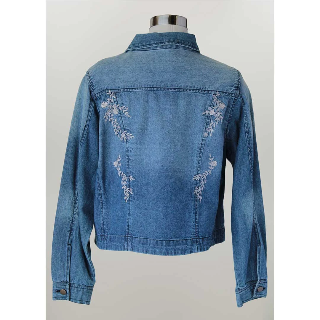 Keren Hart Women's Floral Embroidered Jean Jacket - Image 2