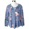 Keren Hart Women's Floral Tiered Sleeve Peasant Blouse
