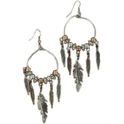 M&F Western Women's Feather Hoop Earrings