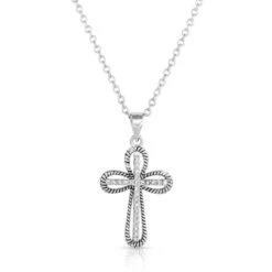 Montana Silversmiths Expressive Faith Crystal Cross Necklace