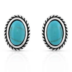 Montana Silversmiths Into The Blue Turquoise Oval Earrings