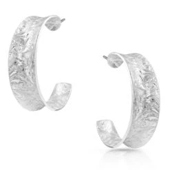Montana Silversmiths Women's Glacier Engraved Hoop Earrings