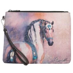 Montana West Native Horse Canvas Wristlet