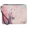 Montana West White Stallion Canvas Wristlet