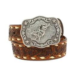 Nocona Boys' Floral Embossed Belt