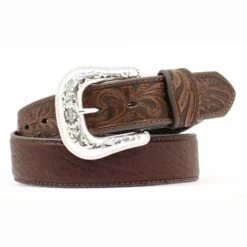 Nocona Men's Tooled Distressed Leather Belt