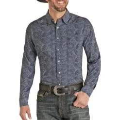 Panhandle Men's Performance Paisley Print Button-Down Shirt