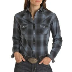 Panhandle Rough Stock Women's Plaid Snap Shirt