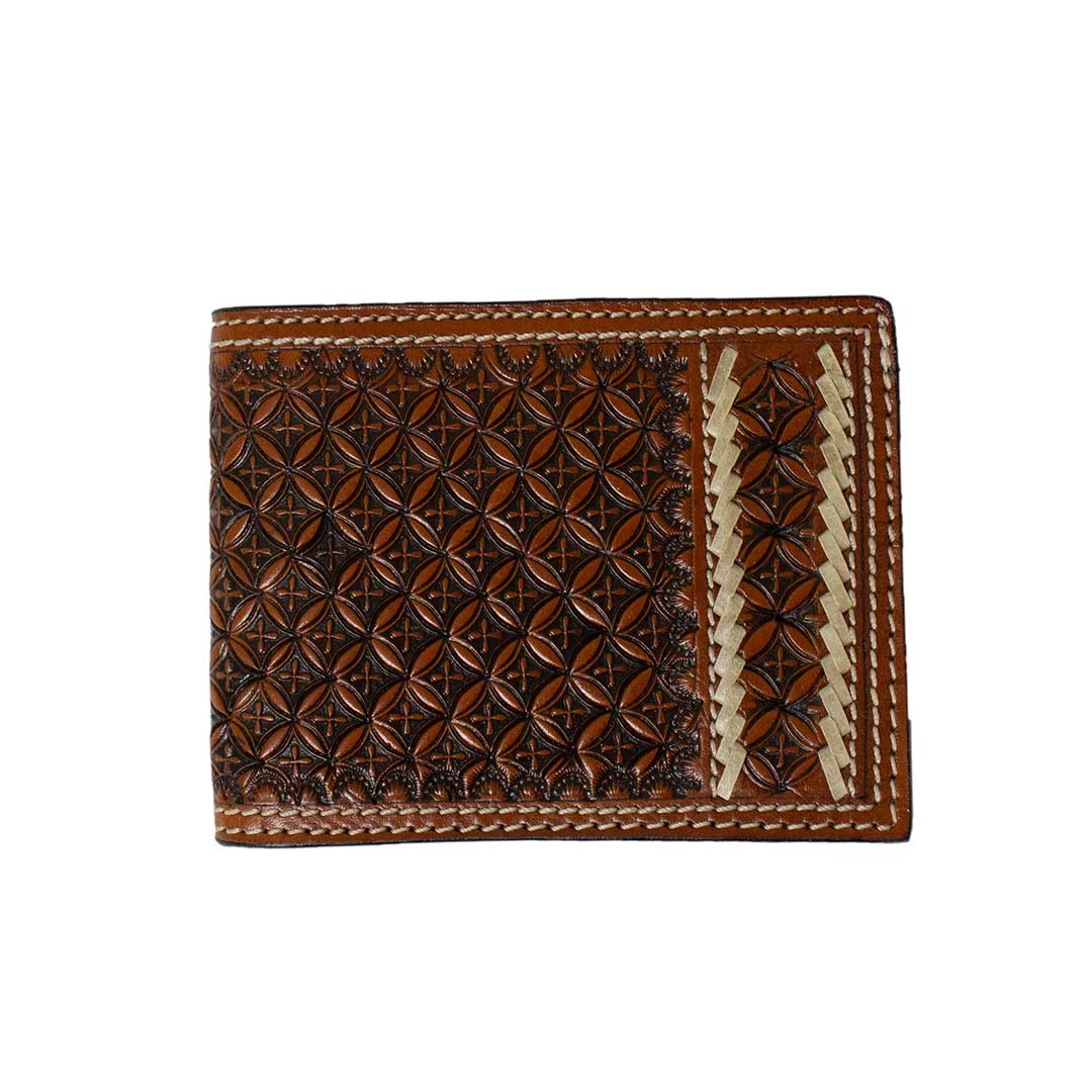Ranger Belt Co. Men's Tooled Leather Bi-fold Wallet