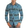 Rock & Roll Cowboy Men's Aztec Print Snap Shirt